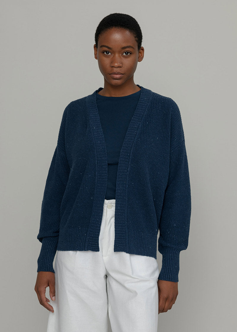 Blu Baltico | Cardigan Cotone Donna Jeans Rigenerato