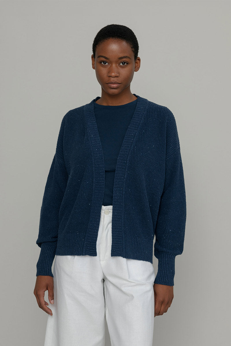 Blu Baltico | Cardigan Cotone Donna Jeans Rigenerato