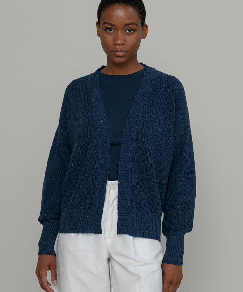 Blu Baltico | Cardigan Cotone Donna Jeans Rigenerato