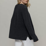 Cardigan Donna Cotone Rigenerato Aspasia Grigio Nero