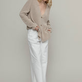 Cardigan Donna Cotone Rigenerato Aspasia Beige