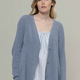 Cardigan Donna Cotone Rigenerato Aspasia Blu