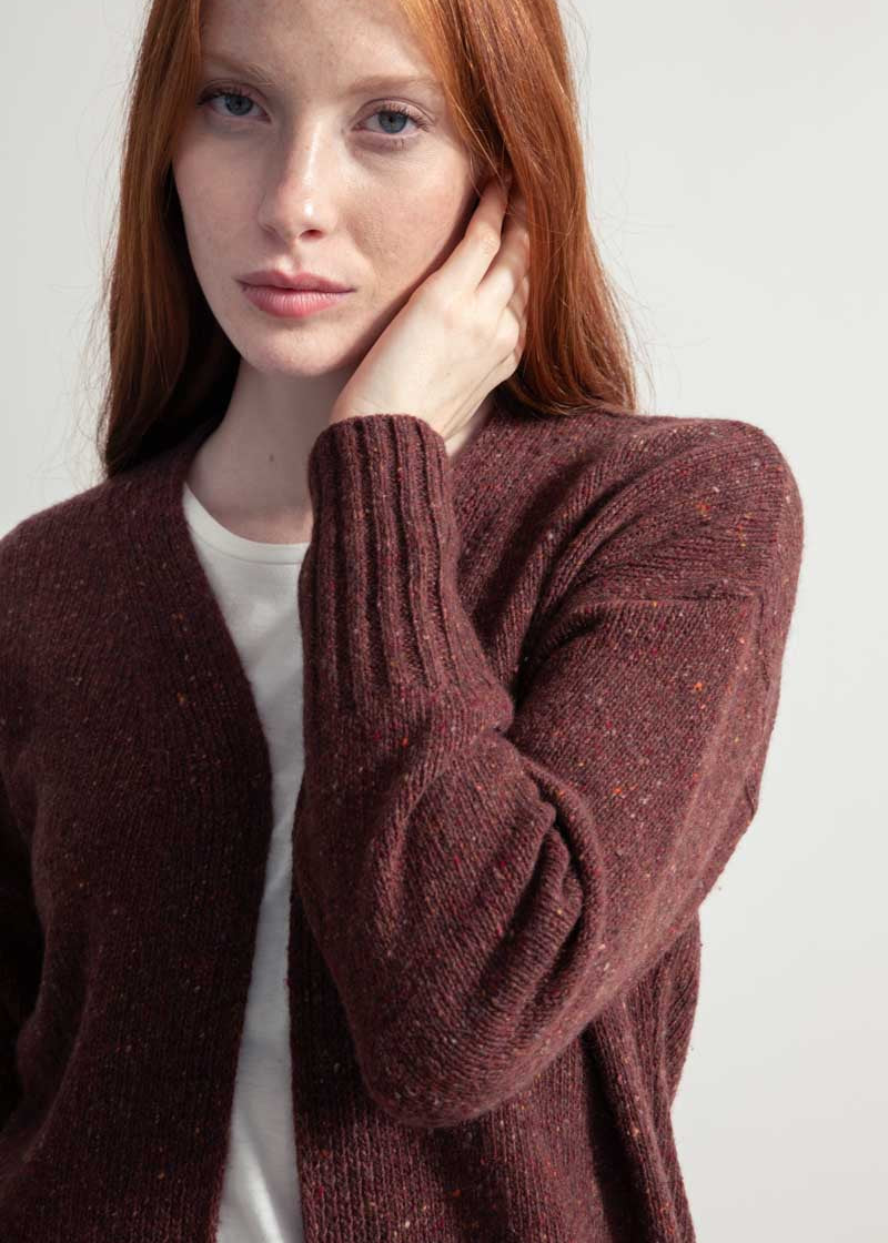 Cardigan Donna Cashmere Rigenerato Paloma Arancio