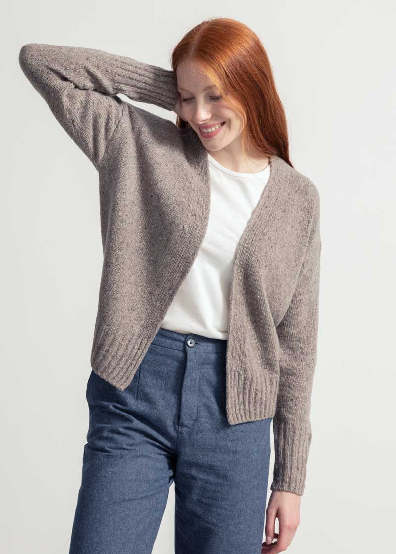 Cardigan Donna Cashmere Rigenerato Paloma Greige