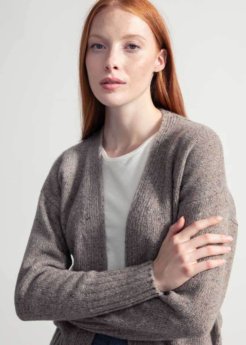 Cardigan Donna Cashmere Rigenerato Paloma Greige