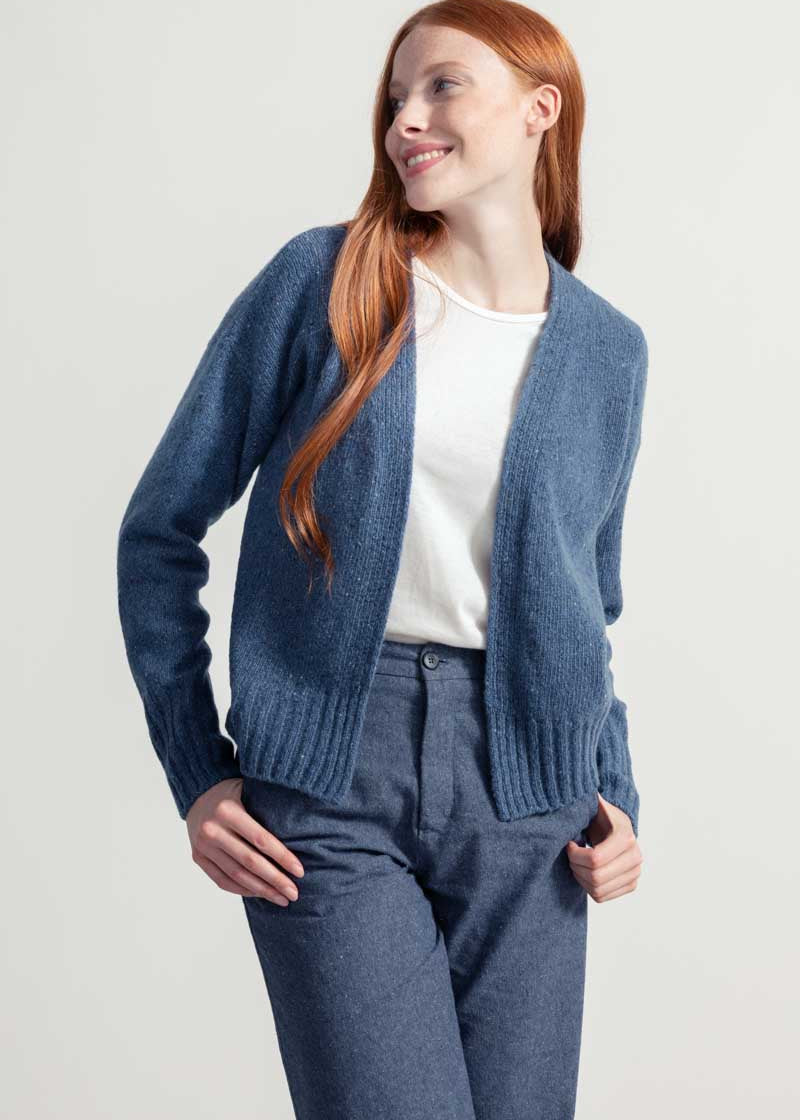 Cardigan Donna Cashmere Rigenerato Paloma Blu