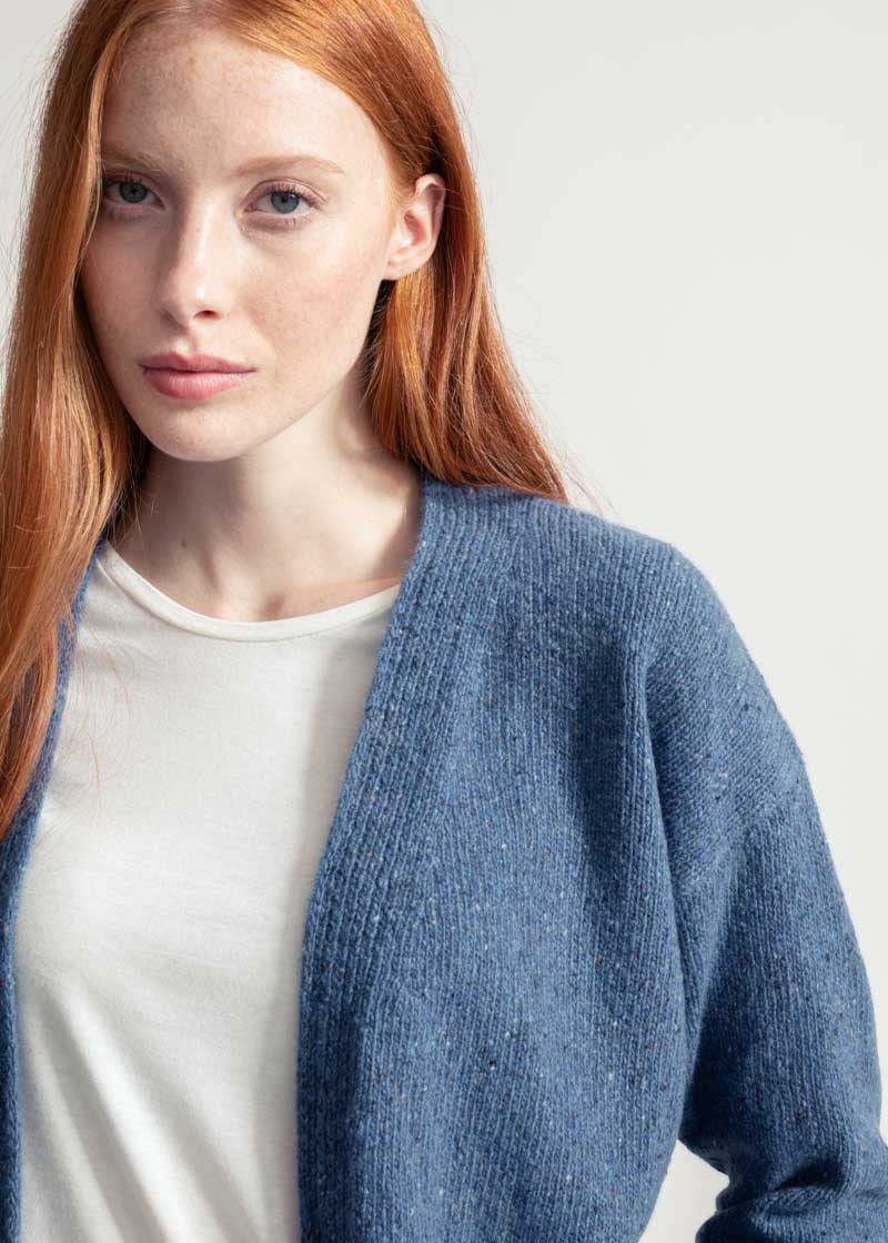 Cardigan Donna Cashmere Rigenerato Paloma Blu