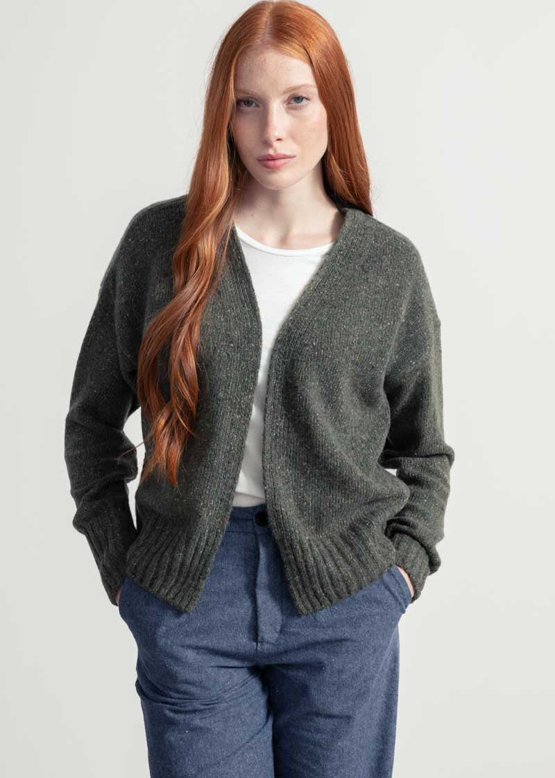 Cardigan Donna Cashmere Rigenerato Paloma Verde