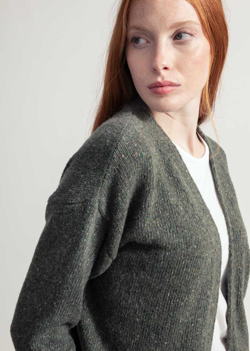 Cardigan Donna Cashmere Rigenerato Paloma Verde