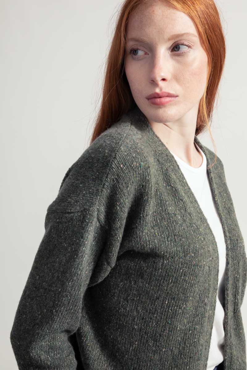 Cardigan Donna Cashmere Rigenerato Paloma Verde