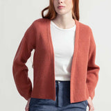 Cardigan Donna Cashmere Rigenerato Margherita Rosa Pompelmo