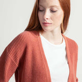 Cardigan Donna Cashmere Rigenerato Margherita Rosa Pompelmo