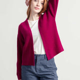 Cardigan Donna Cashmere Rigenerato Margherita Rosa Ciclamino