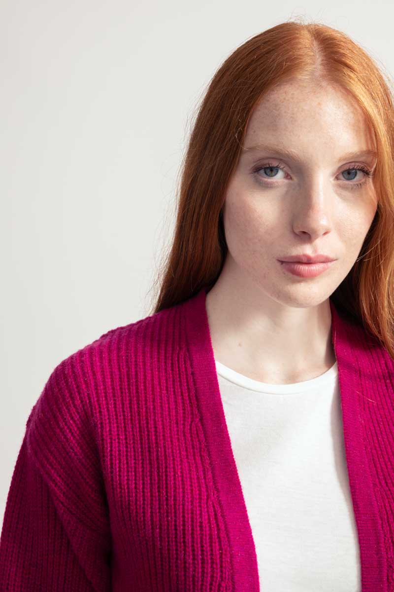 Z.o.e. - Cardigan Aperto In Viscosa Bianco