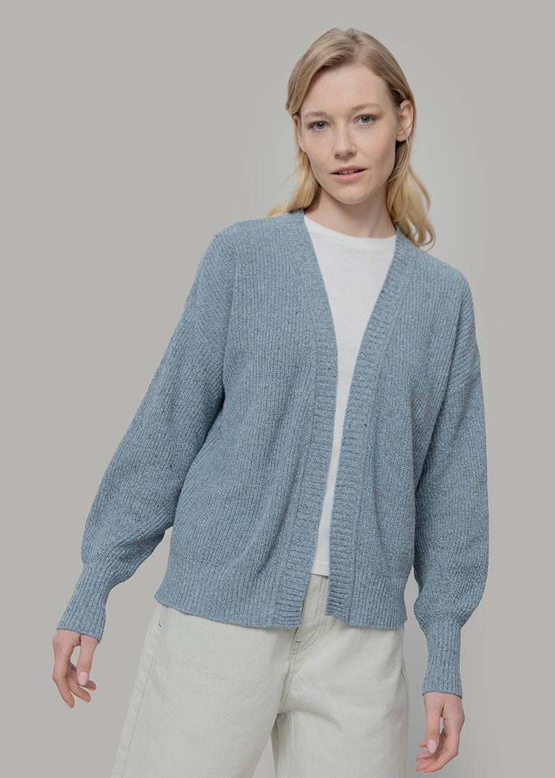 Mouline Azzurro Mediterraneo | Cardigan Cotone Donna Jeans Rigenerato