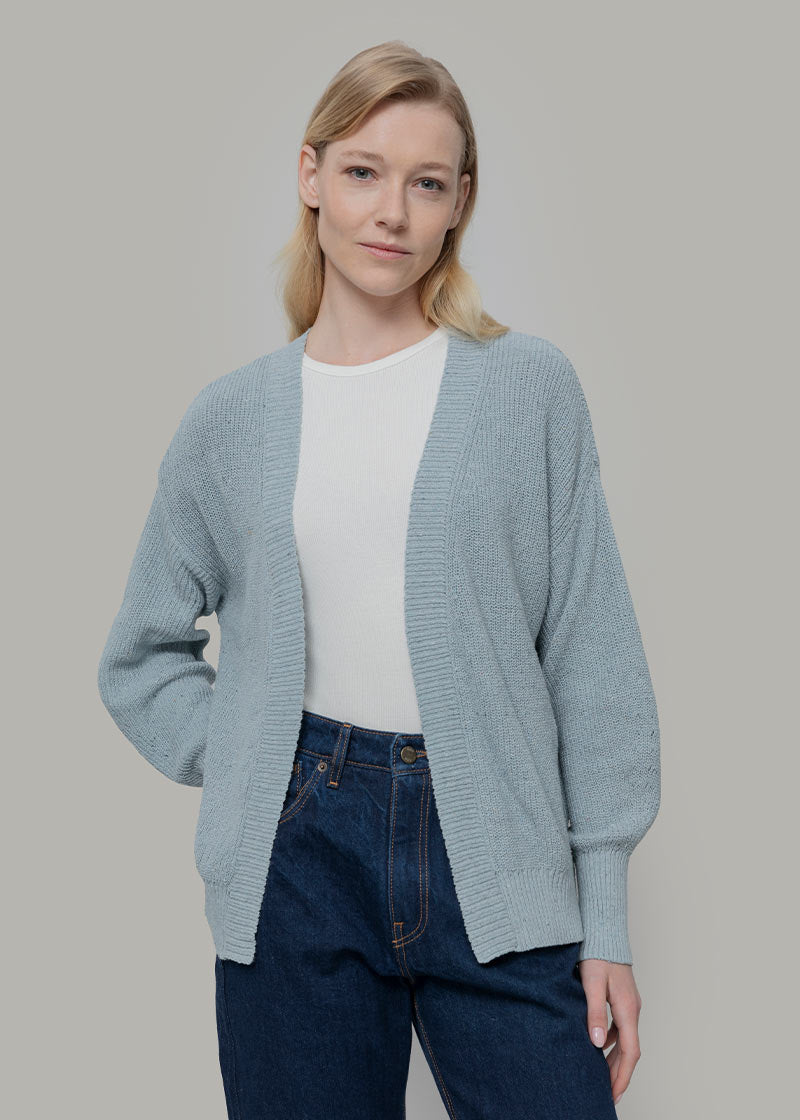 Azzurro Mediterraneo | Cardigan Cotone Donna Jeans Rigenerato