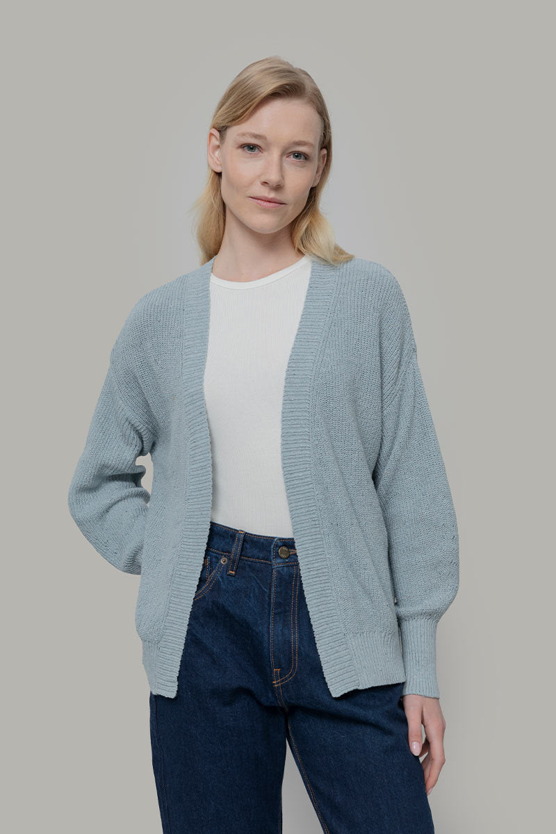 Azzurro Mediterraneo | Cardigan Cotone Donna Jeans Rigenerato