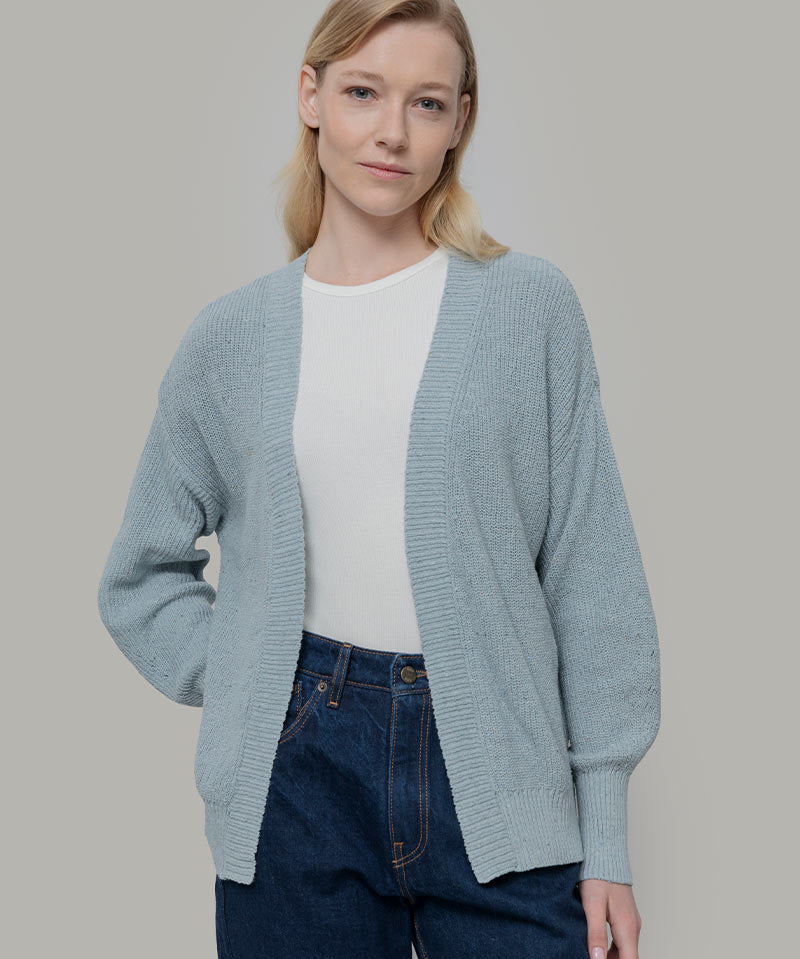 Azzurro Mediterraneo | Cardigan Cotone Donna Jeans Rigenerato