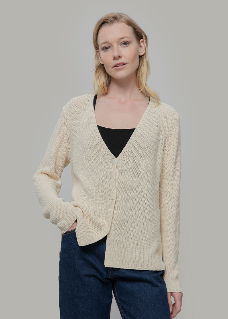 Cardigan Donna Cotone Rigenerato Aspasia Bianco