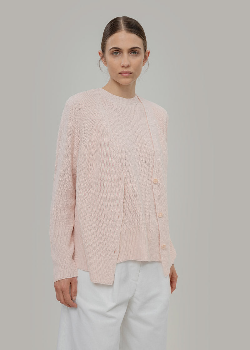 Cardigan Donna Cotone Rigenerato Aspasia + Gilet Donna Maglia Cotone Adelaide