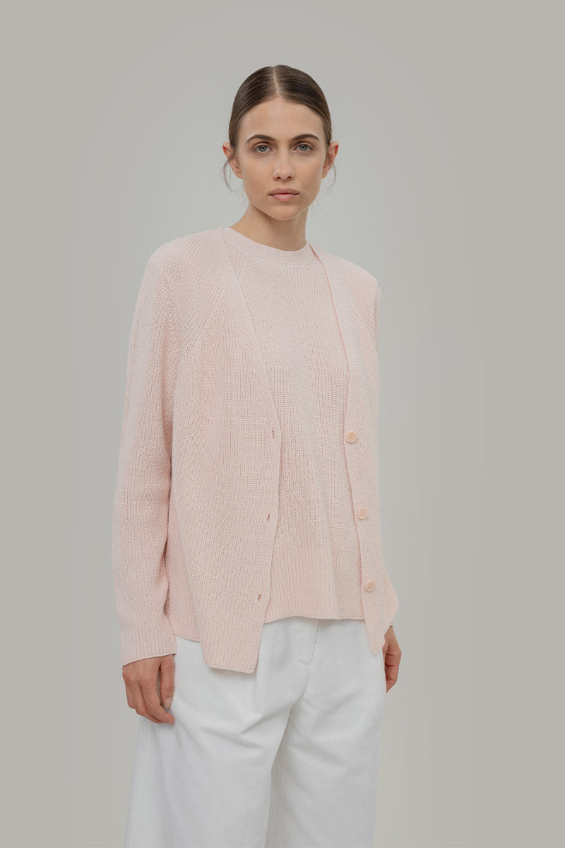 Cardigan Donna Cotone Rigenerato Aspasia + Gilet Donna Maglia Cotone Adelaide