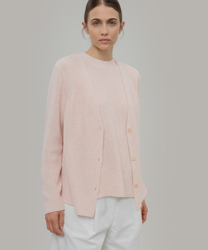 Cardigan Donna Cotone Rigenerato Aspasia + Gilet Donna Maglia Cotone Adelaide