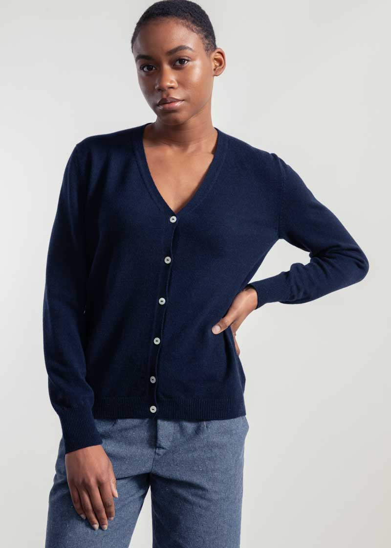 Cardigan Donna Light Cashmere Rigenerato Letizia Blu