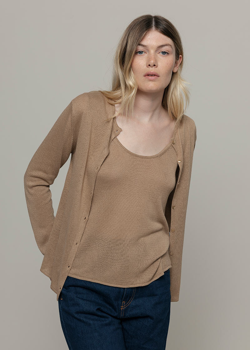 Cardigan Donna Viscosa Vanessa Beige