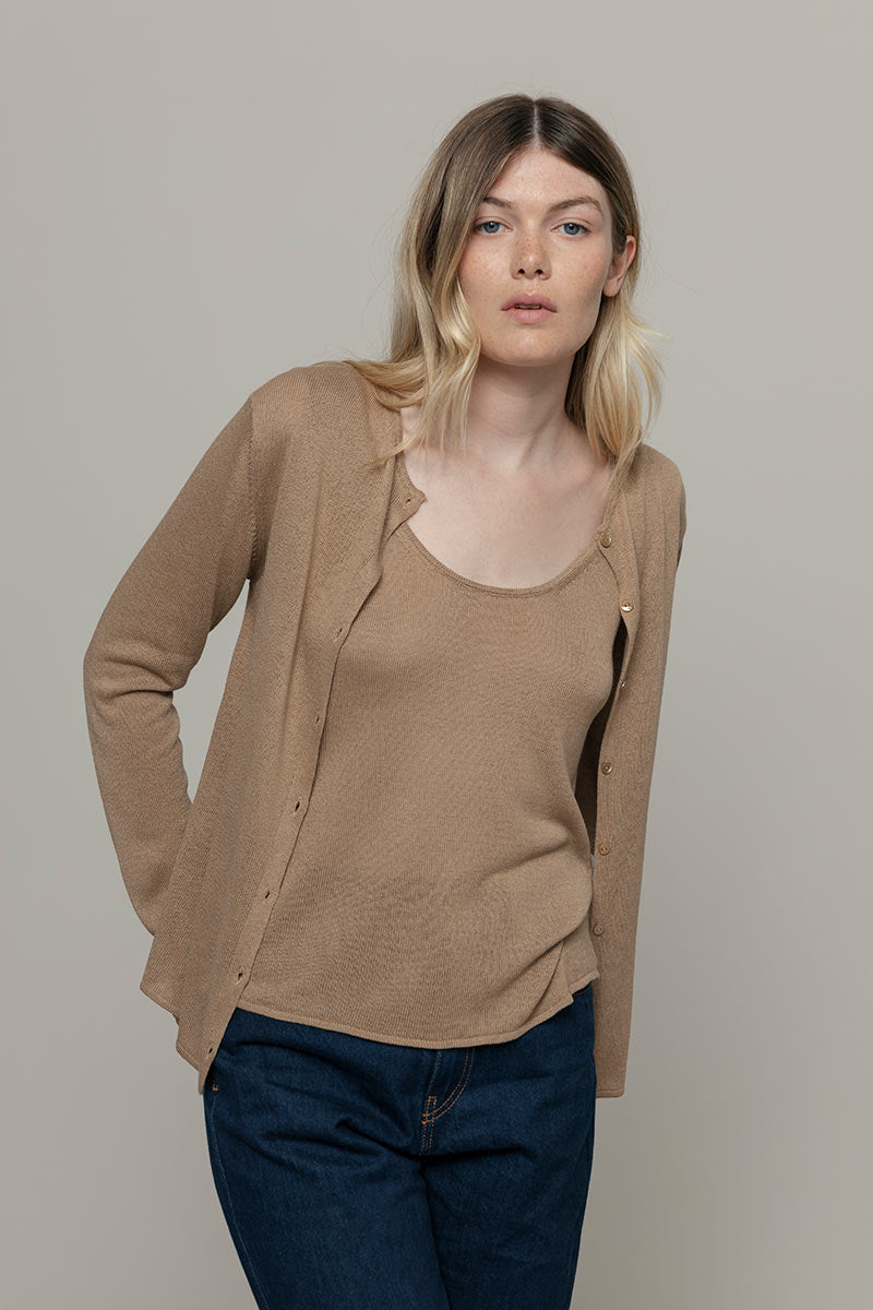 Cardigan Donna Viscosa Vanessa Beige