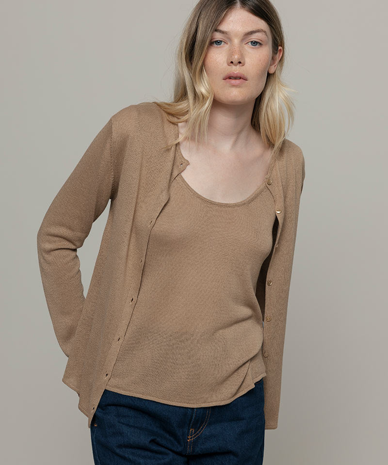 Cardigan Donna Viscosa Vanessa Beige