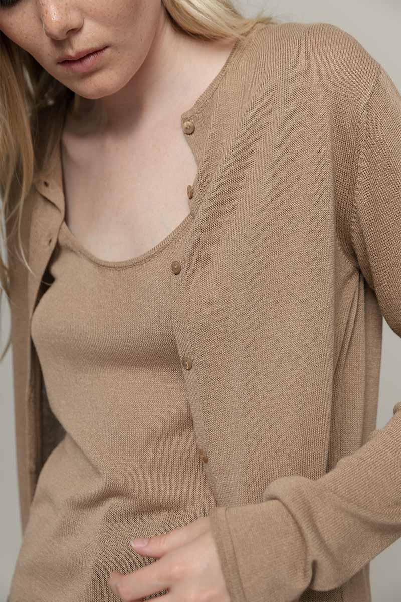 Cardigan Donna Viscosa Vanessa Beige