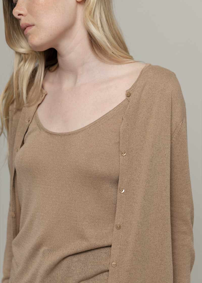 Cardigan Donna Viscosa Vanessa Beige