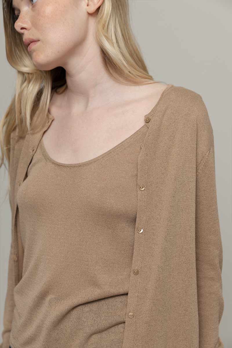 Cardigan Donna Viscosa Vanessa Beige