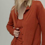 Cardigan Donna Viscosa Vanessa Marrone Terracotta