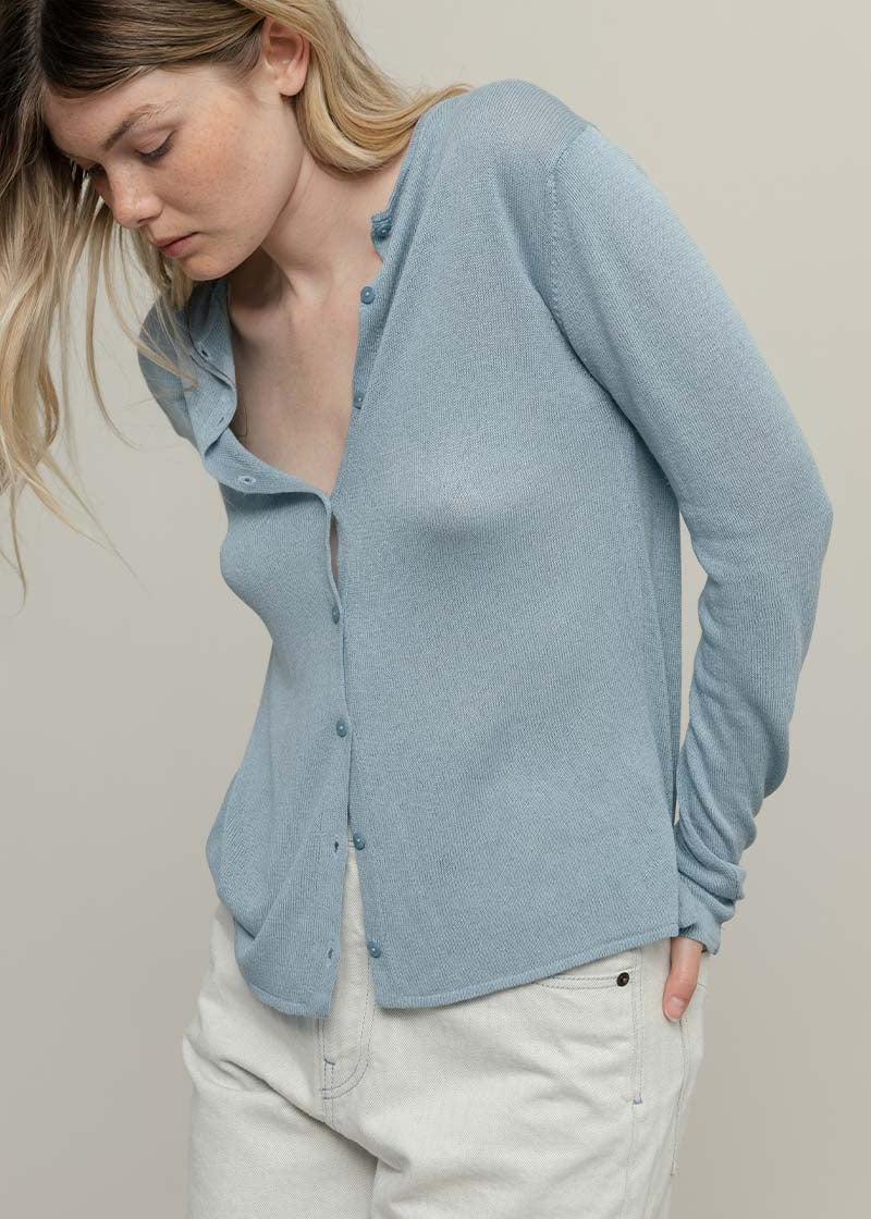 Azzurro Polvere | Cardigan Viscosa Donna Vanessa