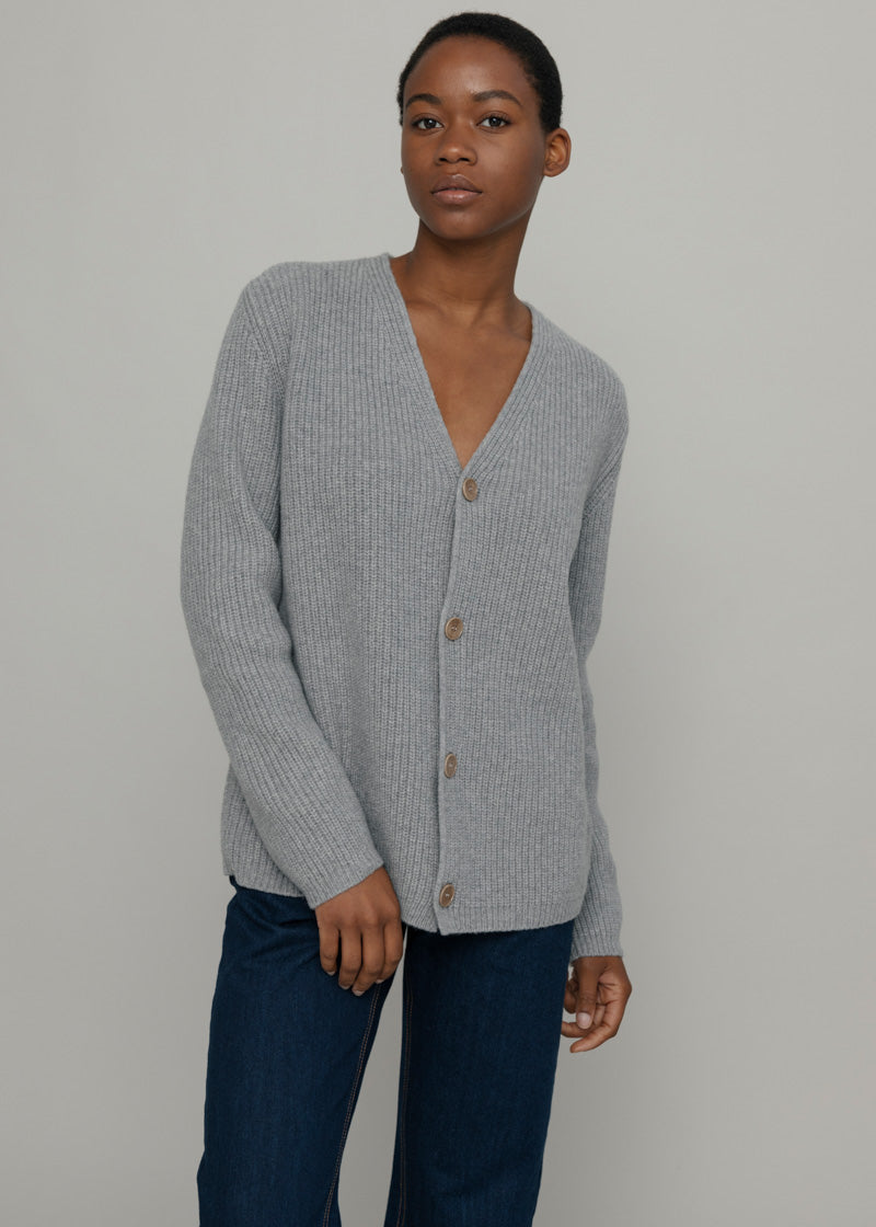 Cardigan Unisex Lana Rigenerata Cleto Grigio