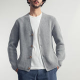 Cardigan Unisex Lana Rigenerata Cleto Grigio