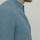 Blu Atlantico | Cardigan zip uomo cotone rigenerato