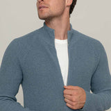 Blu Atlantico | Cardigan zip uomo cotone rigenerato