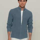 Blu Atlantico | Cardigan zip uomo cotone rigenerato