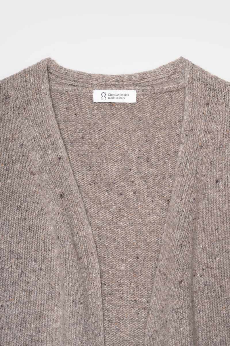 Cardigan Donna Cashmere Rigenerato Paloma Greige