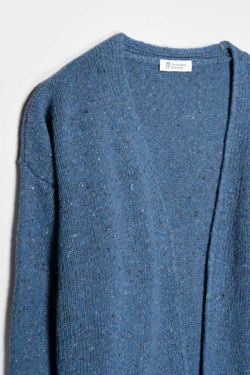 Cardigan Donna Cashmere Rigenerato Paloma Blu