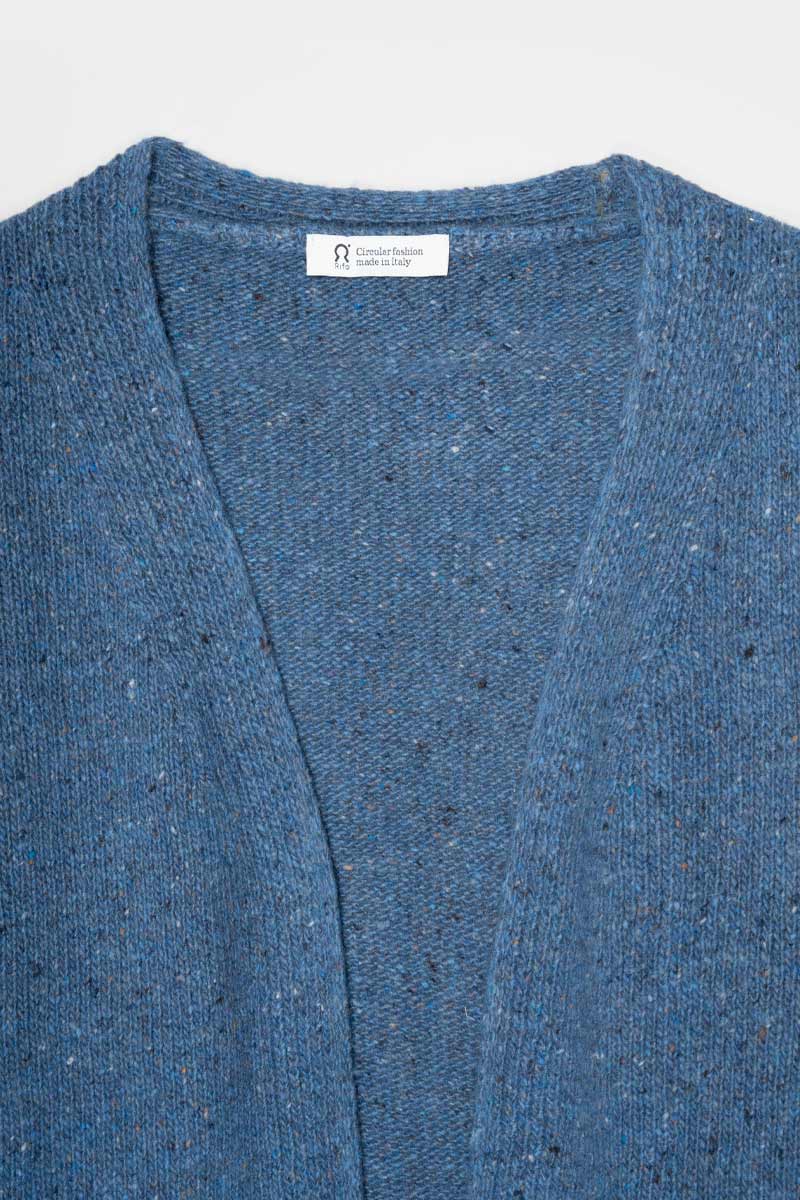 Cardigan Donna Cashmere Rigenerato Paloma Blu