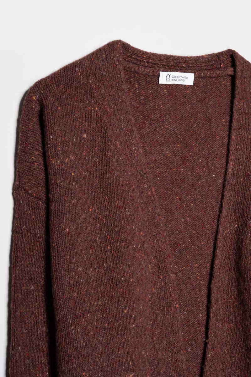 Cardigan Donna Cashmere Rigenerato Paloma Arancio