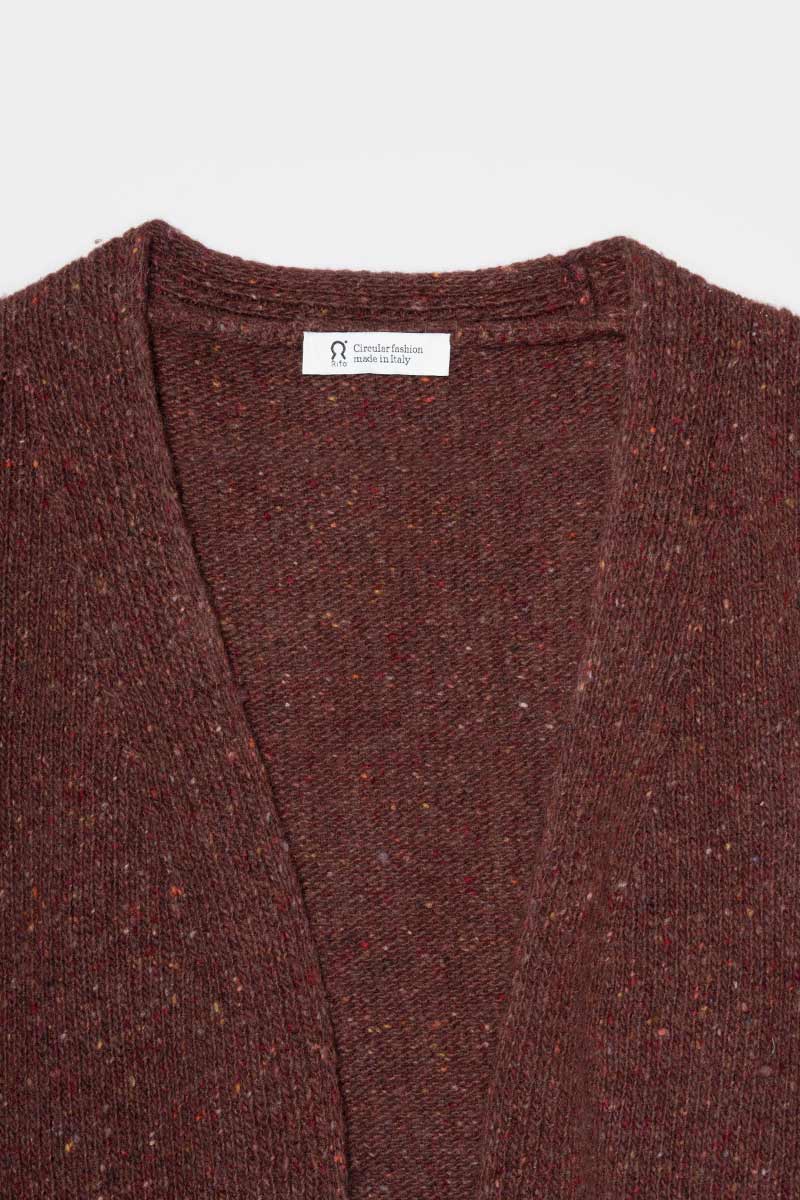 Cardigan Donna Cashmere Rigenerato Paloma Arancio