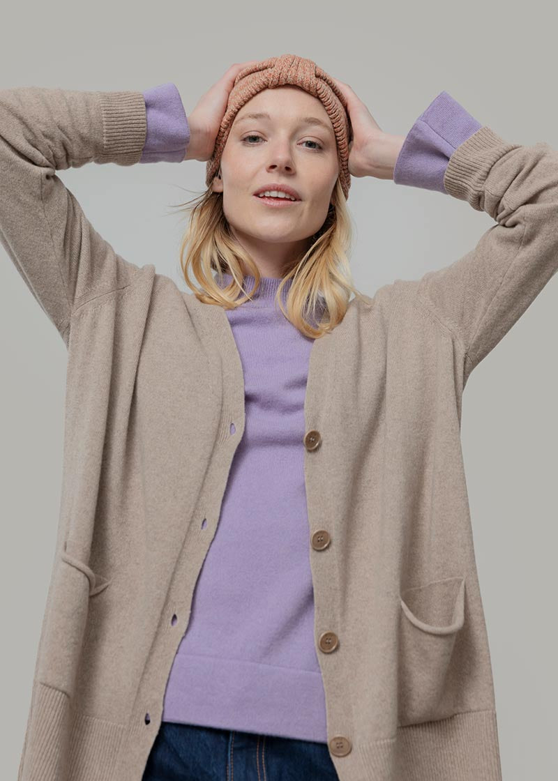 Beige Sabbia | Cardigan Donna Cashmere Rigenerato Claudia