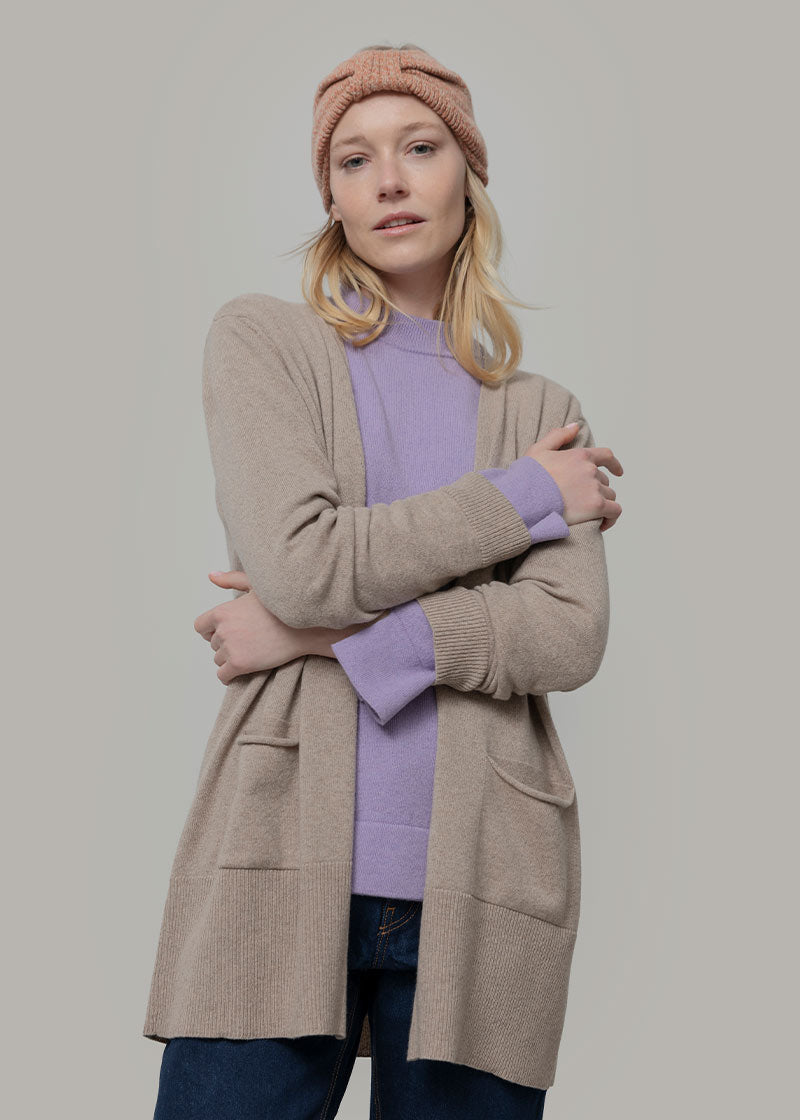 Beige Sabbia | Cardigan Donna Cashmere Rigenerato Claudia