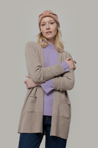 Cardigan Femme Cachemire Mérinos Boutons Devant - Pull Tricot Doux Chaud Élastique 2024 - Pullovers Élégants Mi-Saison Automne Hiver