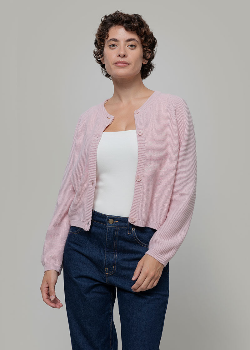 Maglia Girocollo Donna Cashmere Rigenerato Giulietta Rosa - Rifò Lab Moda circolare made in Italy