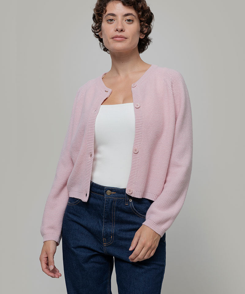 Maglia Girocollo Donna Cashmere Rigenerato Giulietta Rosa - Rifò Lab Moda circolare made in Italy